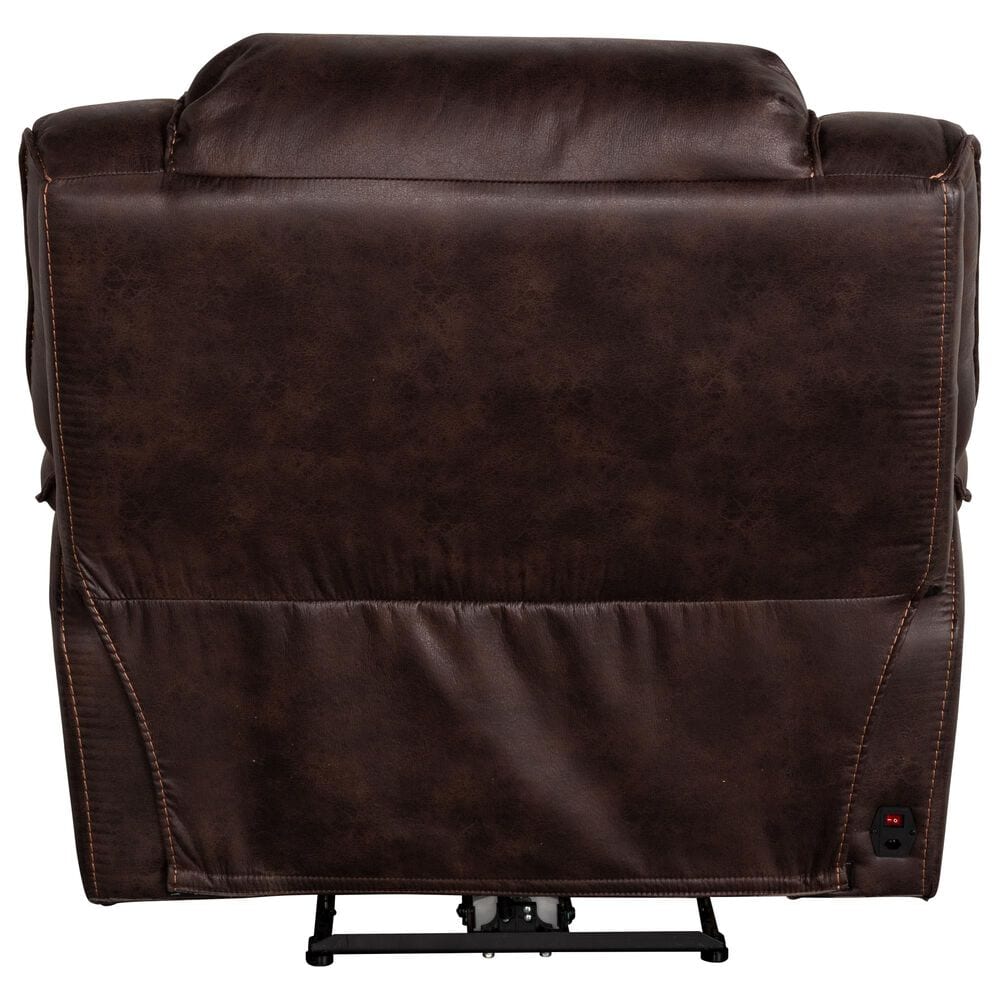 Oxford Furniture Cheers Power Recliner with Power Headrest in Cowboy Dark Brown, , large