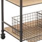 Maple and Jade 3-Drawer Storage Unit with Wire Baskets in Washed Brown and Black, , large