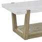 Steve Silver Perth Rectangular Cocktail Table with Casters in White and Weathered Sand, , large