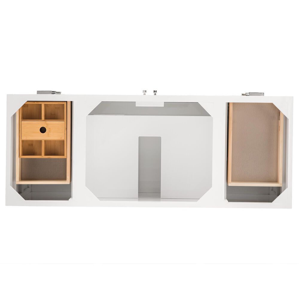 James Martin Vanities Addison 30&quot; Single Bathroom Vanity in Glossy White with 3 cm Victorian Silver Quartz Top and Rectangular Sink, , large