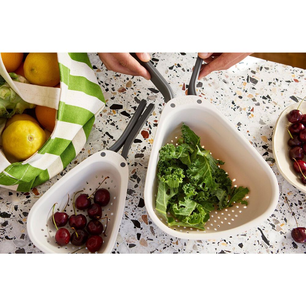 Joseph Joseph Droplet Compact Colander with Folding Handles in White, , large