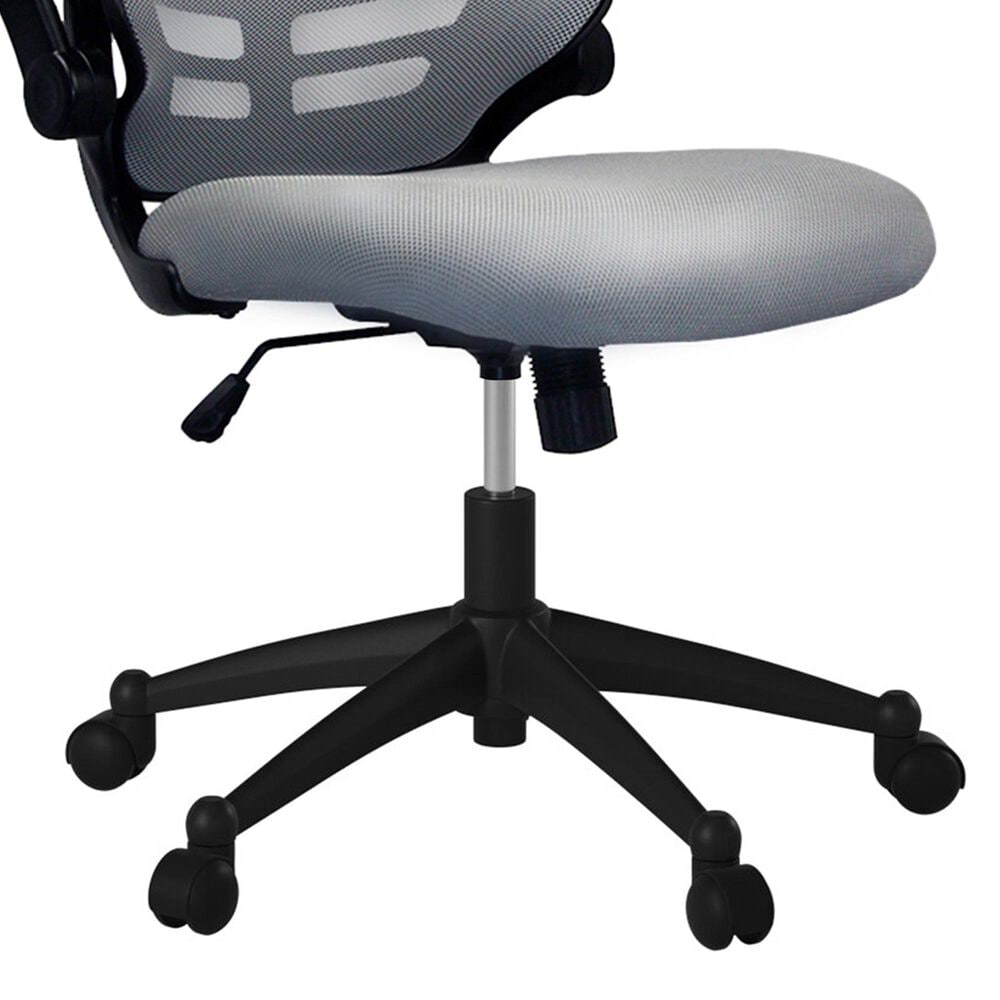 Rta Products Llc Modern High-Back Mesh Executive Office Chair with Headrest and Flip-Up Arms in Silver Grey, , large