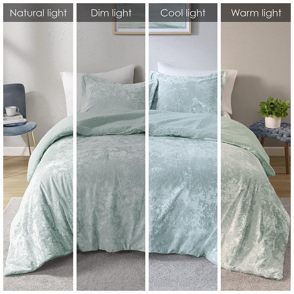 Hampton Park Mira 2-Piece Twin/Twin XL Reversible Comforter Set in Aqua, , large