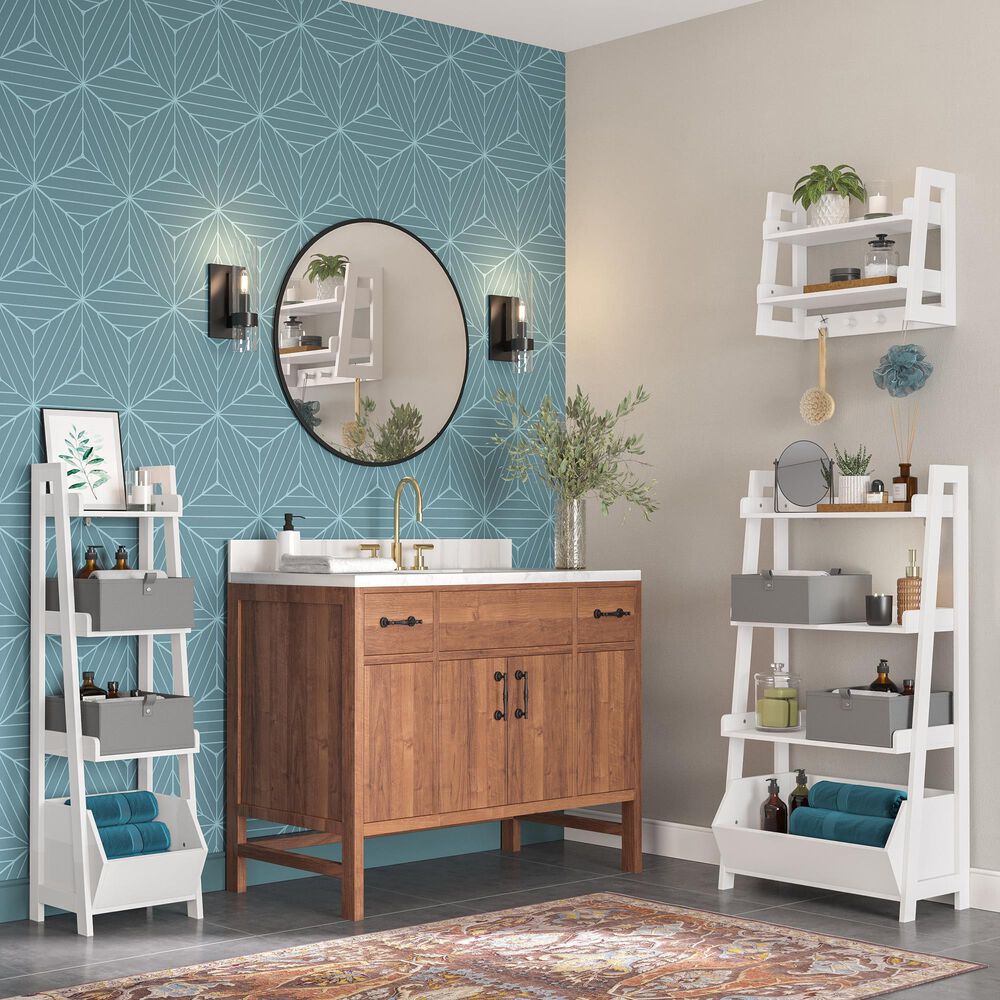 RiverRidge Home Amery 2-Tier Ladder Wall Shelf in White, , large