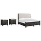 Nicolette Home Plum Creek King Upholstered Storage Bed with Two Nightstands in Ravenwood Black, , large