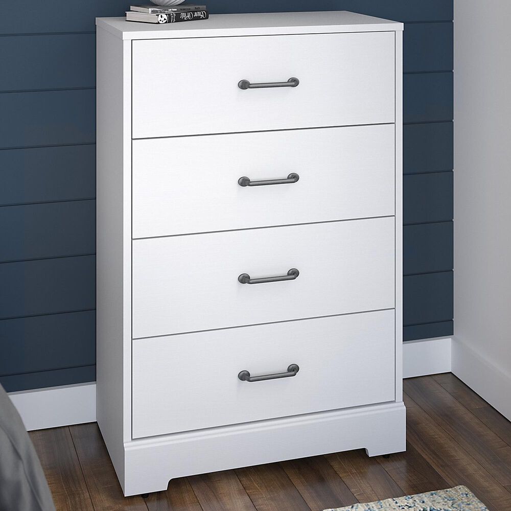 Bush River Brook Bedroom Chest of Drawers in White Suede Oak, , large