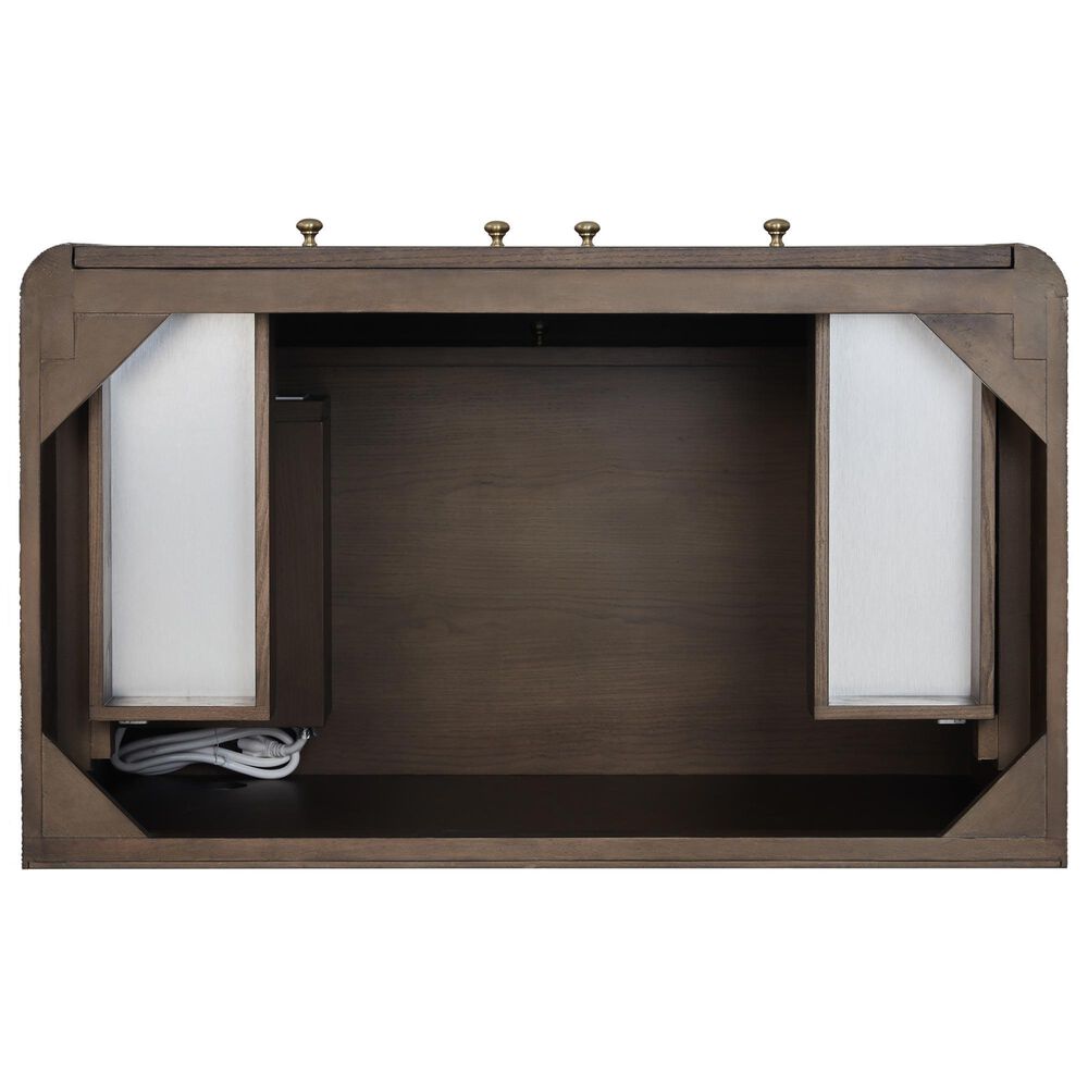 James Martin Vanities Gracyn 36&quot; Single Bathroom Vanity in Sable with 3 cm Victorian Silver Quartz Top and Rectangular Sink, , large