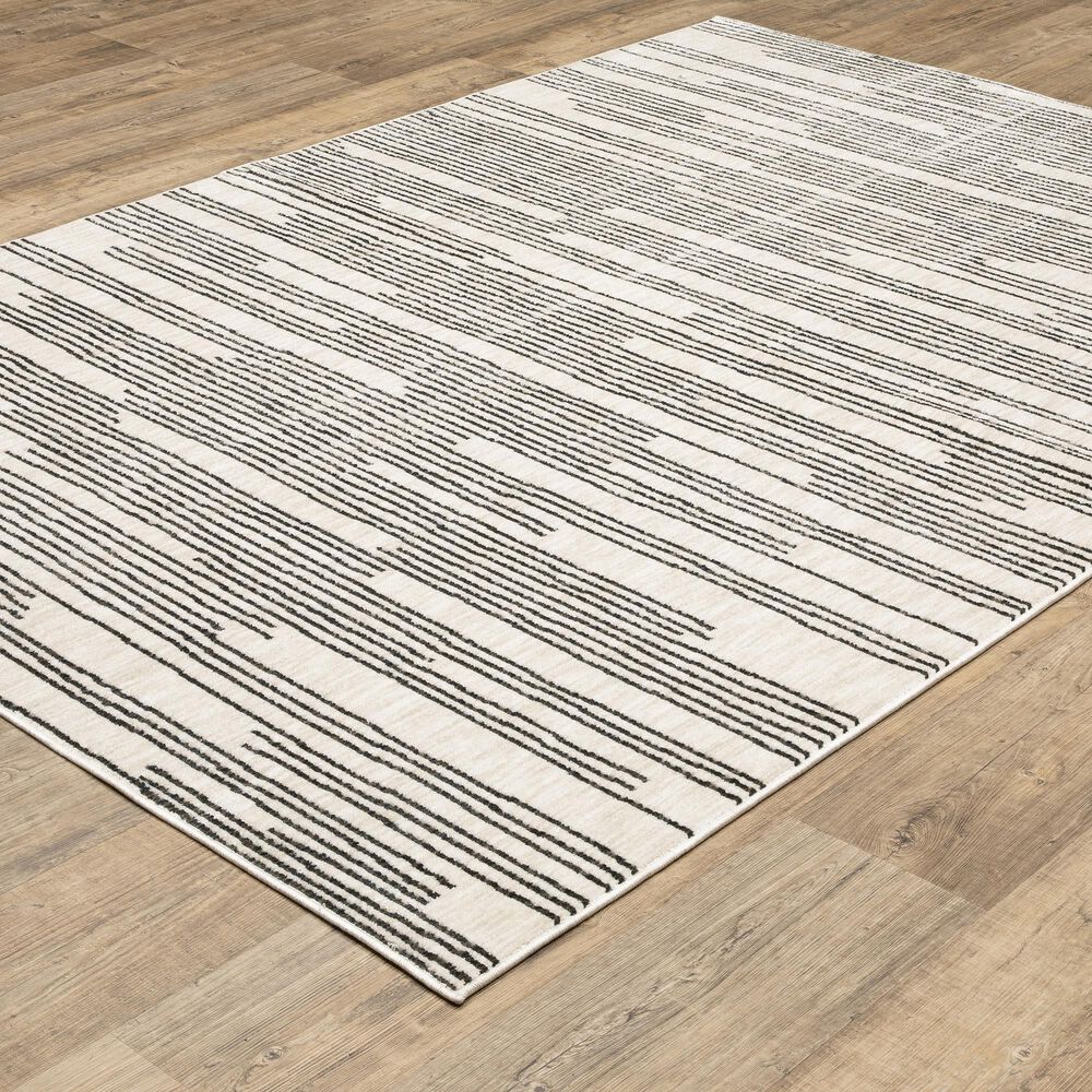 ROW by Oriental Weavers Hunter Black and Beige 3'3" x 5' Area Rug, , large