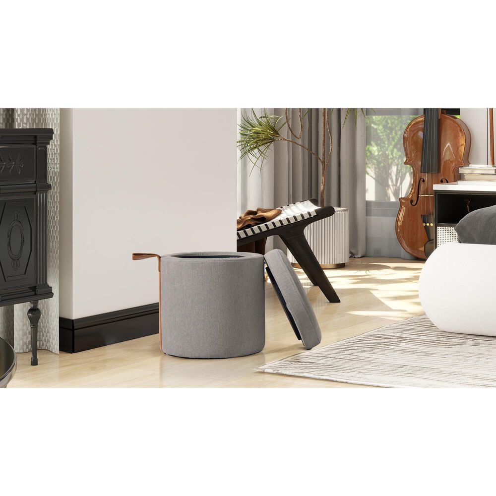 Jennifer Taylor Home Brandy Ottoman with Storage in Uptown Gray, , large
