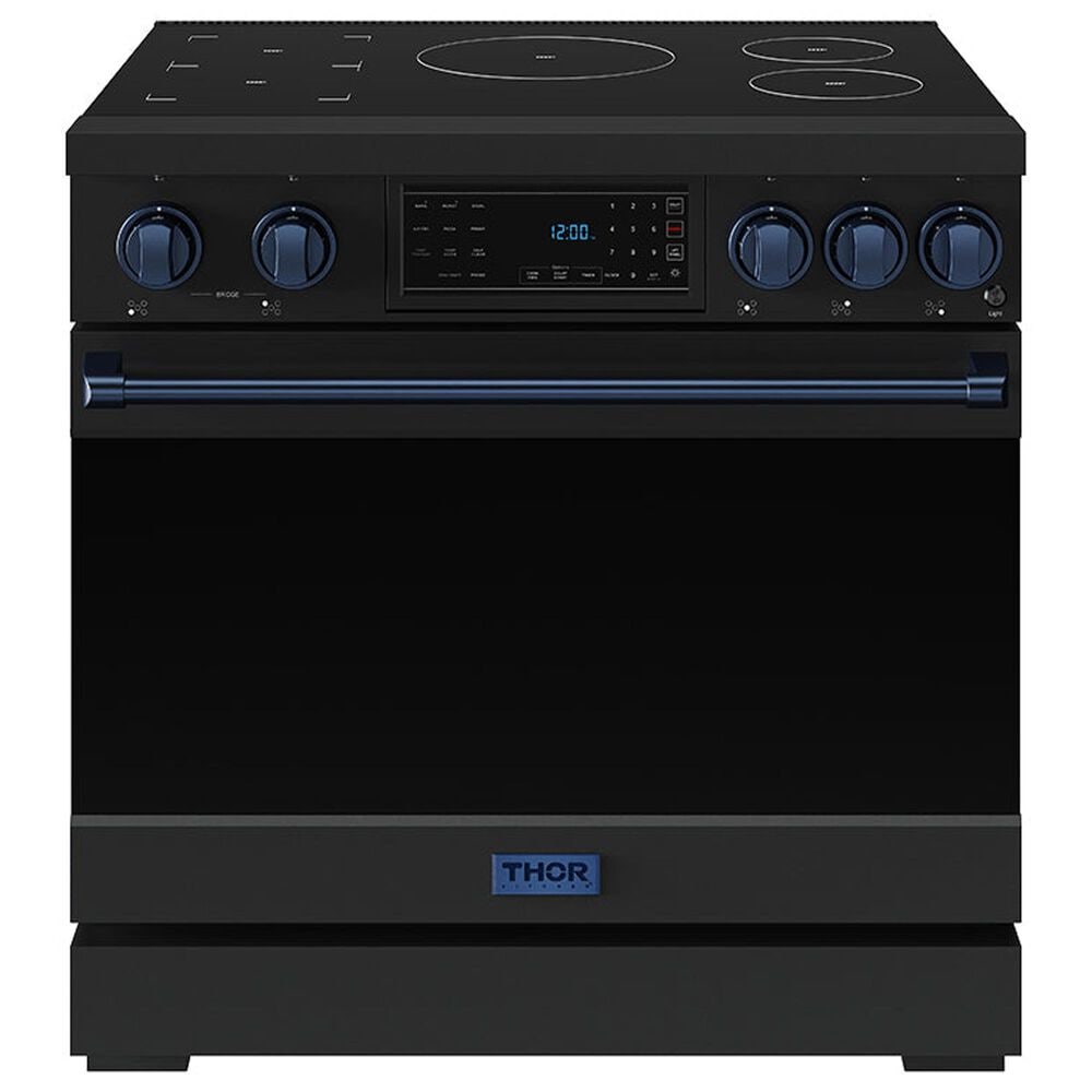 Thor Kitchen Gordon Ramsay 6 Cu. Ft. Professional Induction Range with Blue Handle Kit in Black, , large