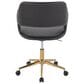Lumisource Margarite Task Chair with Black Faux Leather Cushion in Gold, , large