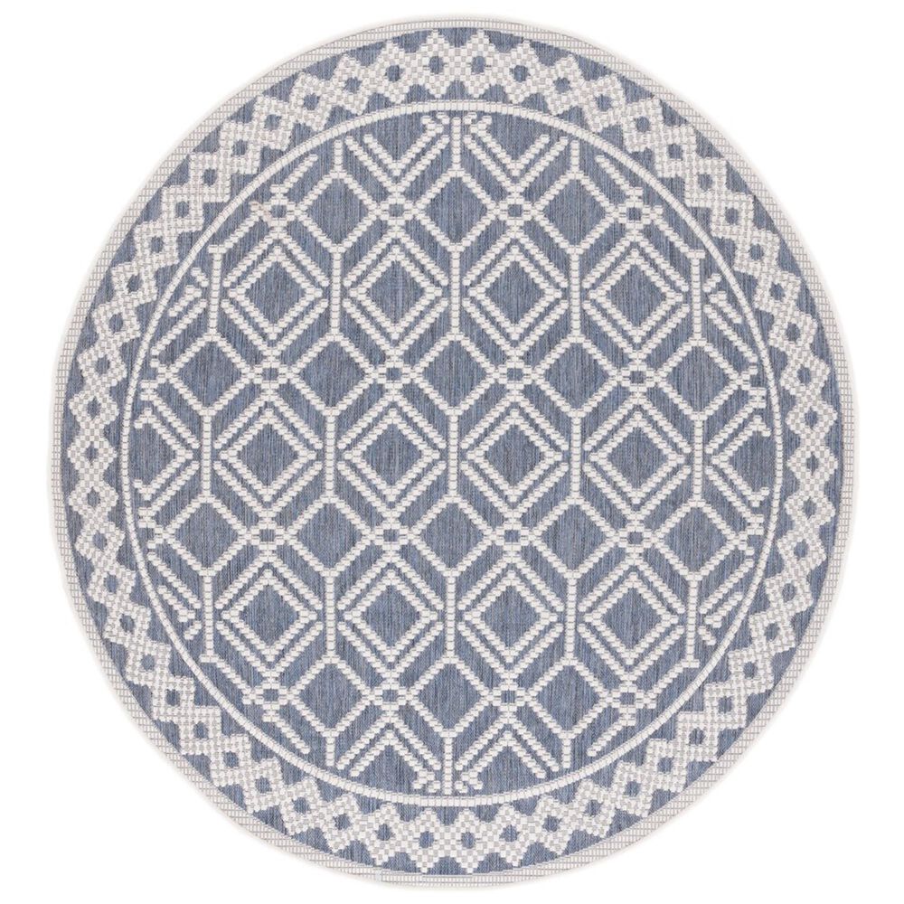 Safavieh Martha Stewart Cyprus 6"7" Round Grey and Ivory Area Rug, , large