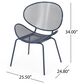 Hearth and Haven Elba Outdoor Mesh Accent Chair in Navy (Set of 2), , large