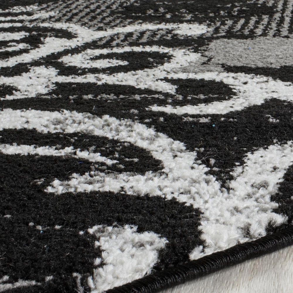 Safavieh Adirondack ADR114A-4R 4&#39; x 4&#39;  Black/Silver Round Rug, , large