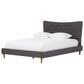 Baxton Studio Hannah Queen Platform Bed with Walnut Frame in Dark Grey, , large