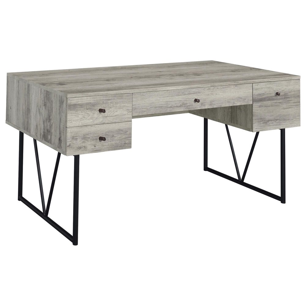 COAST Analiese 2-Piece Desk and Bookcase Set in Black and Grey Driftwood, , large