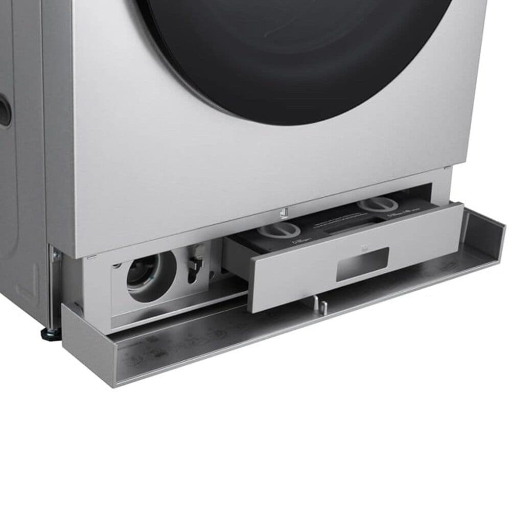 LG 5.8 Cu. Ft. Smart Front Load Washer and 9.0 Cu. Ft. Electric Dryer in Brushed Platinum Steel, , large