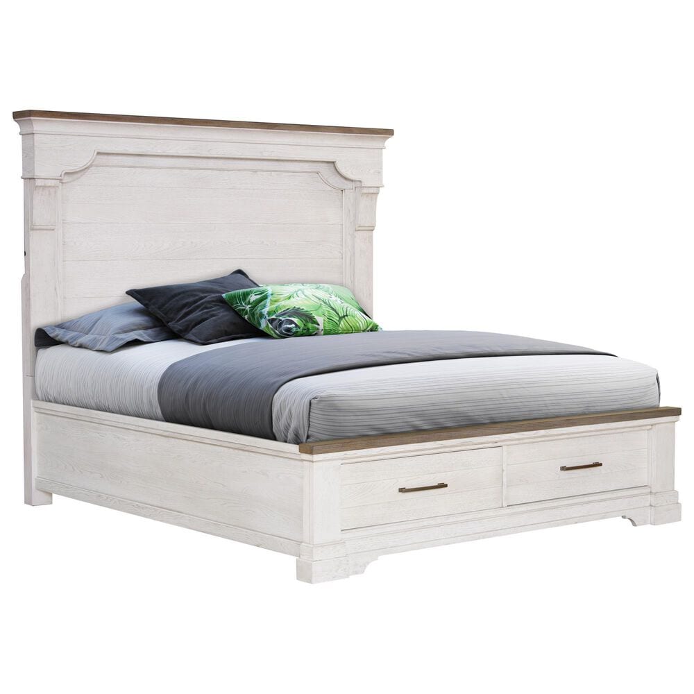 Sasha Lee King Storage Bed in Two Tone Hickory, , large