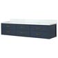 Lexora Home Castor 84" Double Bathroom Vanity in Black with 2 cm White Carrara Marble Top and Rectangular Sinks, , large