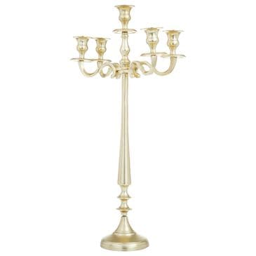 Maple and Jade Tapered 5-Plate Candelabra in Polished Gold, , large