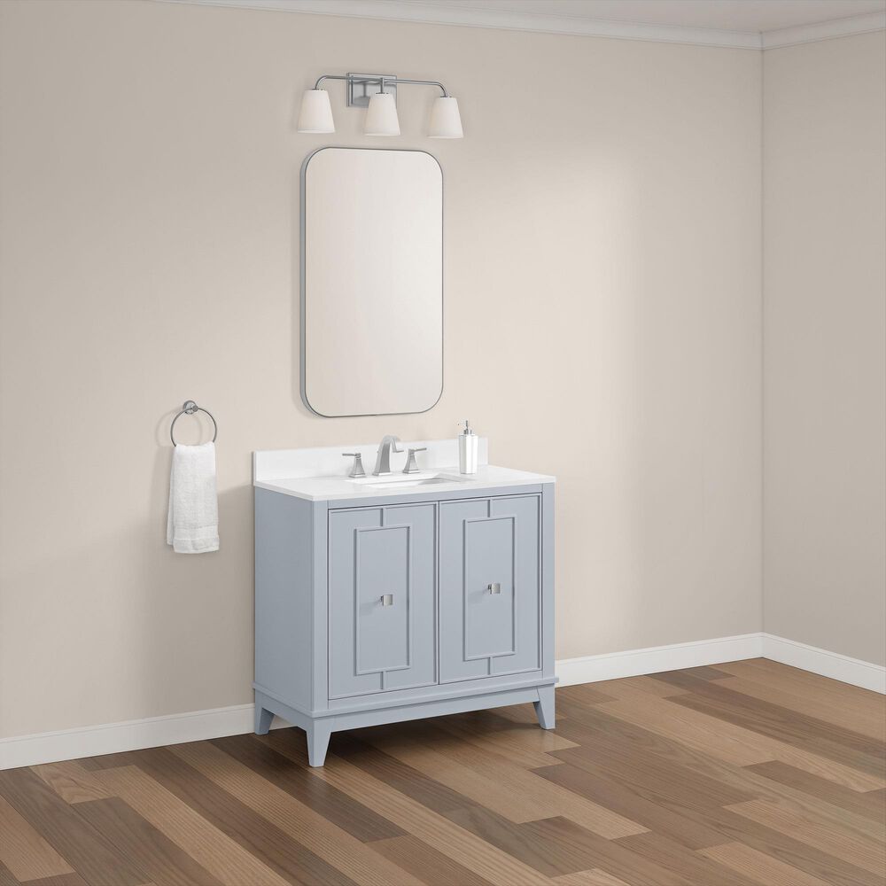 37B Kinsale 36" Single Bathroom Vanity Cabinet in Soft Blue with White Composite Stone Top and Backsplash, , large