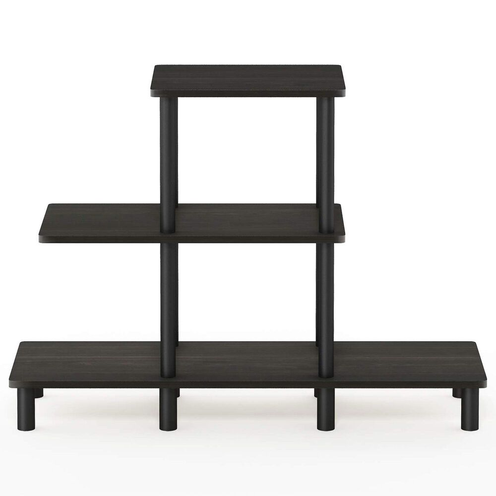 HOMLUX Turn-N-Tube 3-Tier Display Rack in Espresso and Black, , large