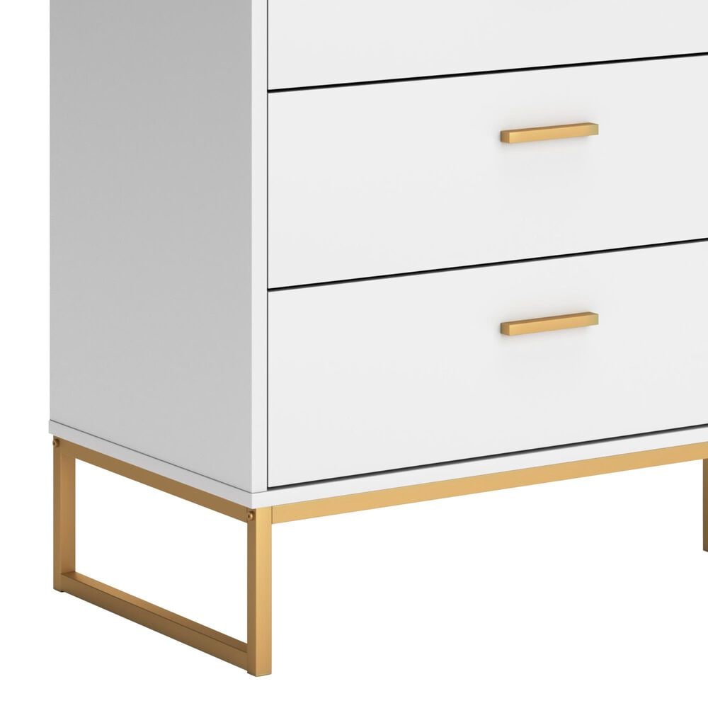 Ashley Socalle 6-Drawer Dresser in Matte White and Gold, , large