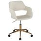 Lumisource Margarite Task Chair with Cream Faux Leather Cushion in Gold, , large
