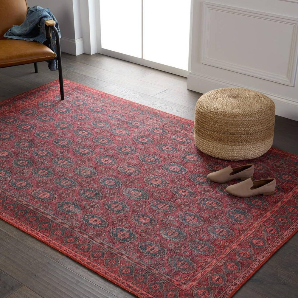 Jaipur Harman Kalinar 7&#39;6&quot; x 10&#39; Shaded Spruce, Koi, Cork and Deep Claret Area Rug, , large