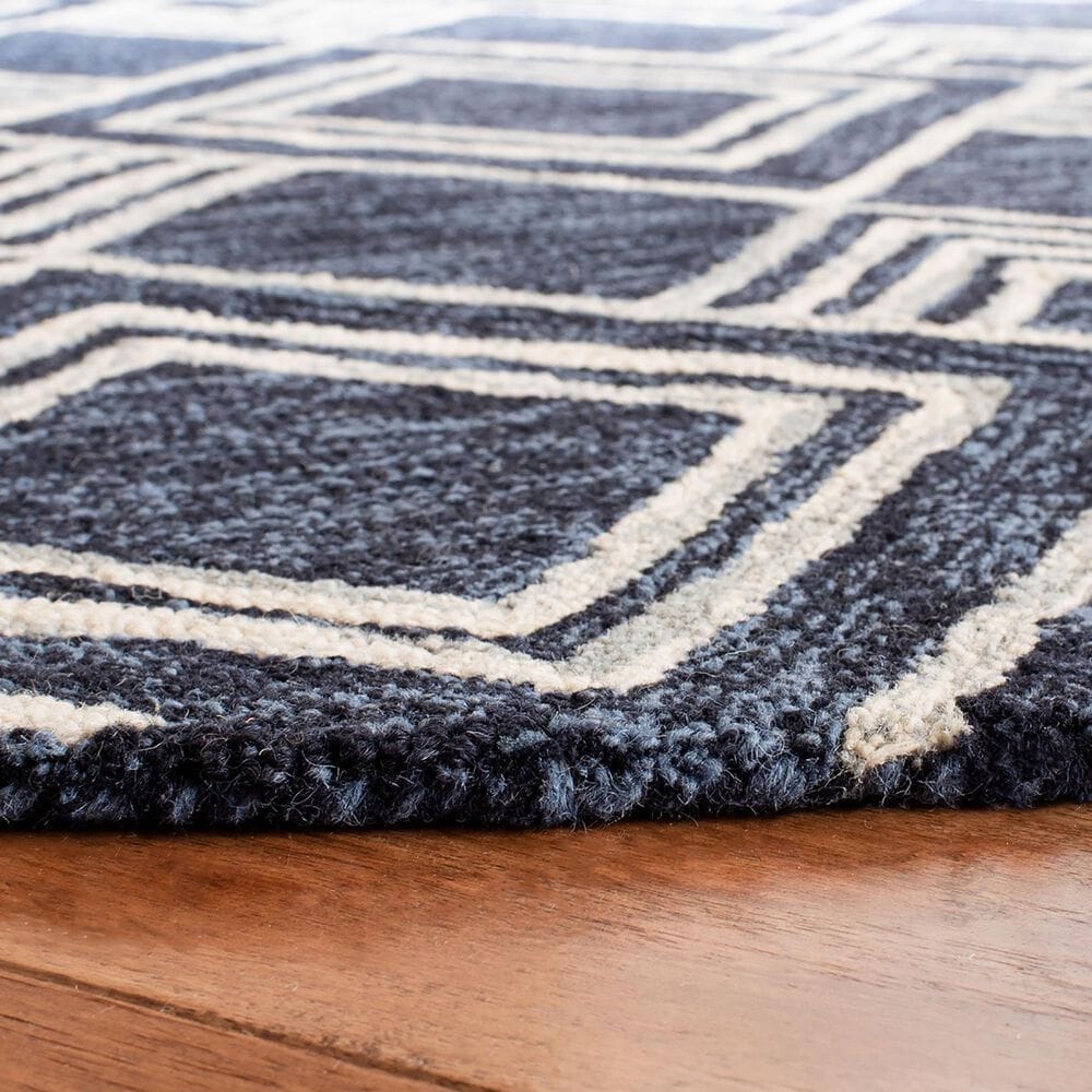 Safavieh Micro-Loop MLP154N 2&#39;3&quot; x 7&#39; Navy and Ivory Runner, , large