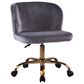 Impressions Vanity Rylee Swivel Vanity Chair with Dark Grey Cushion in Antique Gold, , large