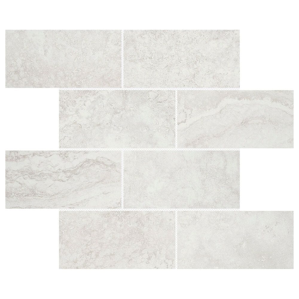 Emser Daroca Atar 3" x 6" on 12" x 12" Porcelain Mosaic Sheet, , large