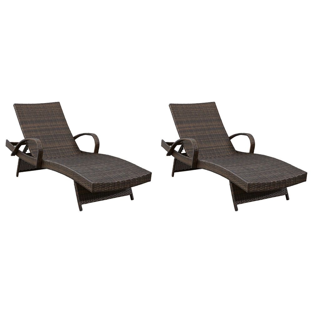 Ashley Kantana Patio Chaise Lounge in Brown (Set of 2), , large