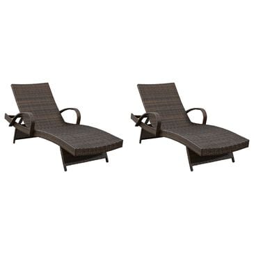 Ashley Kantana Patio Chaise Lounge in Brown (Set of 2), , large
