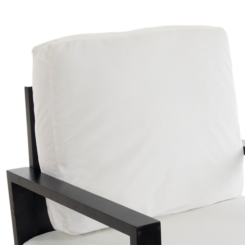Hearth and Haven Velvet Lounge Arm Chair with Gold Metal Legs in White, , large