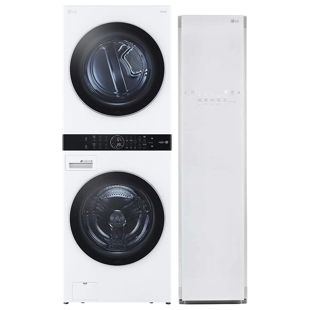 LG Single Unit WashTower with Center Control and Wi-Fi Enabled Steam Clothing Styler in White, , large