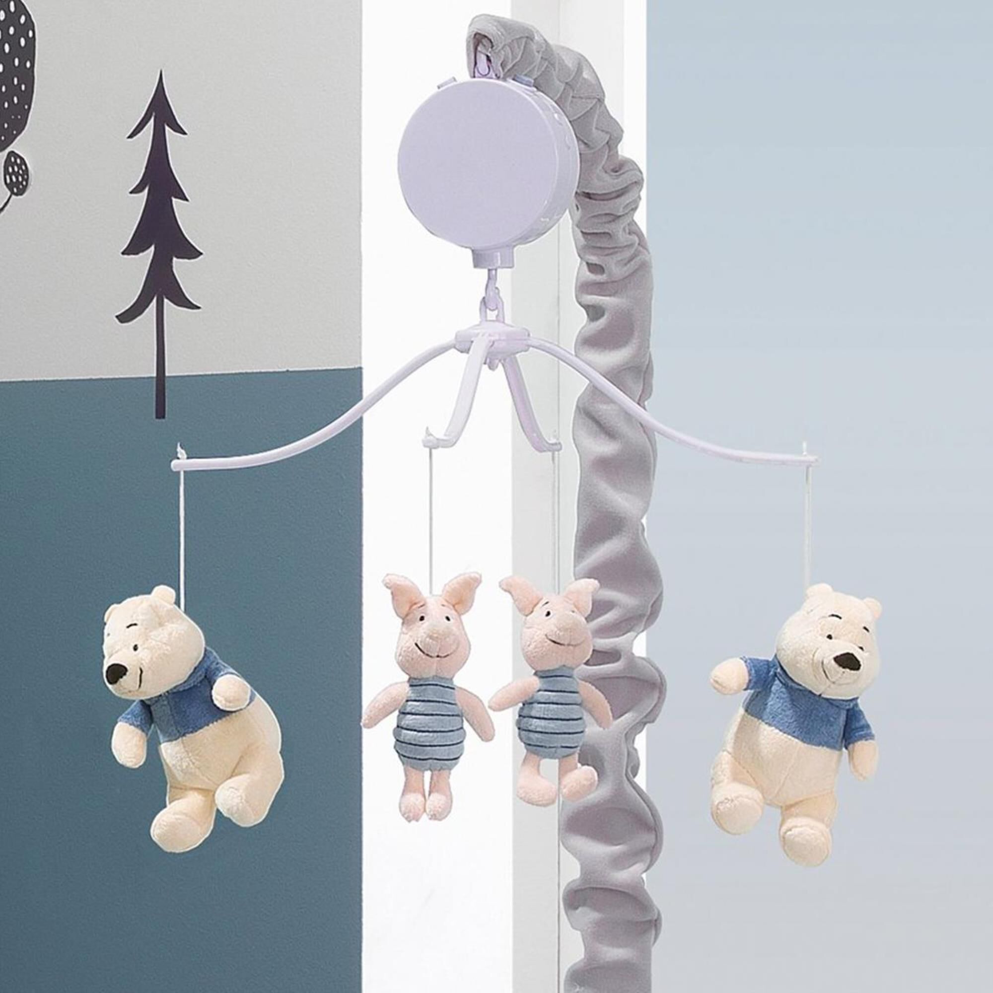 Lambs and Ivy Pooh Bear Musical Mobile in Gray and Beige