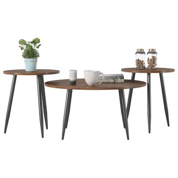 DHP MaClay Occasional Table Set in Walnut and Black (Set of 3), , large
