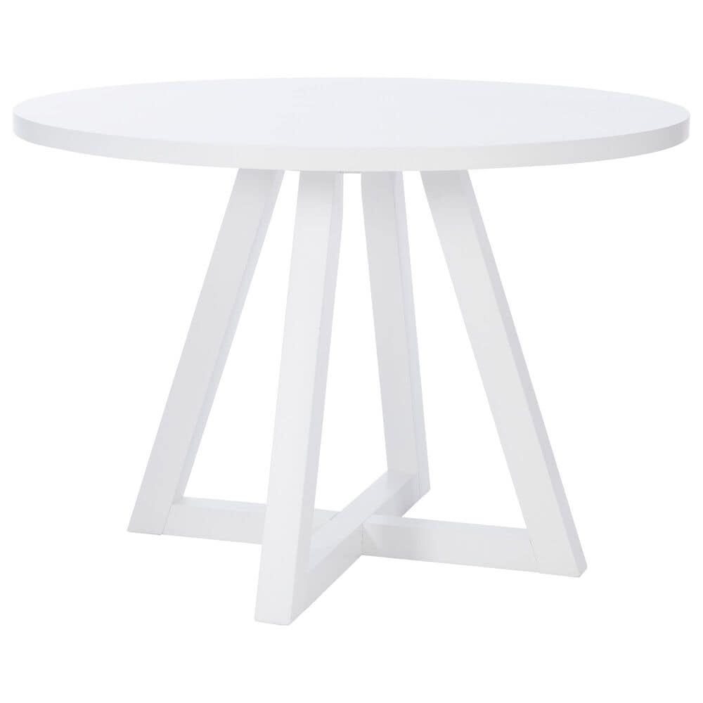 Linon Home Decor Mayfair Round Dining Table in White - Table Only, , large