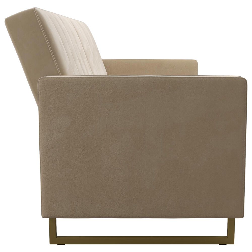 Novogratz Skylar Futon in Ivory Velvet, , large