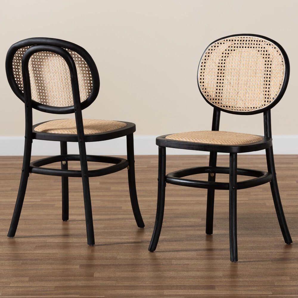 Baxton Studio Garold Side Chair in Beige and Black (Set of 2), , large