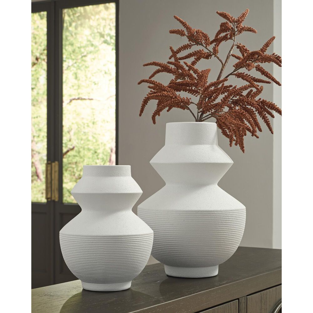 Ashley Naveen 12.75" Vase in Crisp White, , large