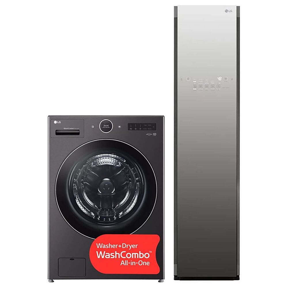 LG 2PC Smart WashCombo All in One Washer/Dryer & Smart WI-fi Enabled Steam Clothing Care System in Mirror, , large