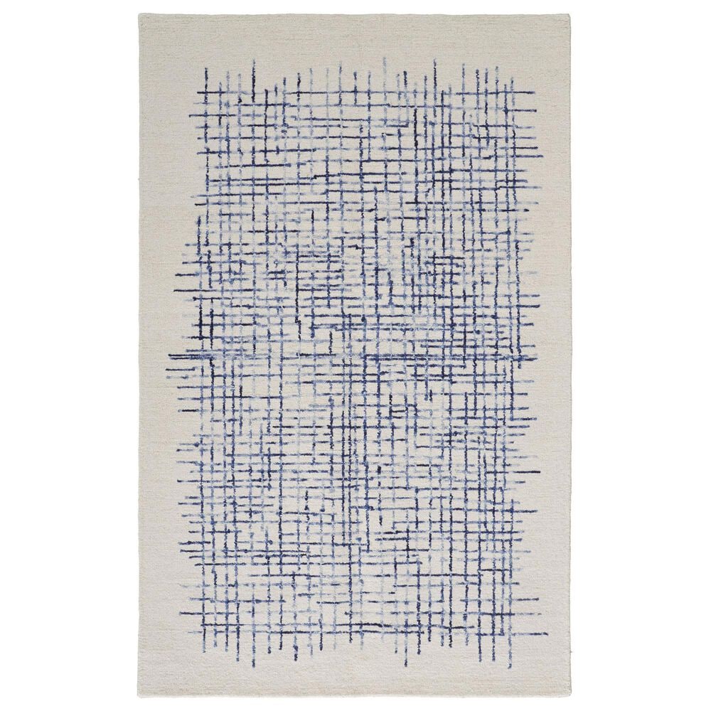 Feizy Maddox 8" x 10" Ivory and Navy Area Rug, , large