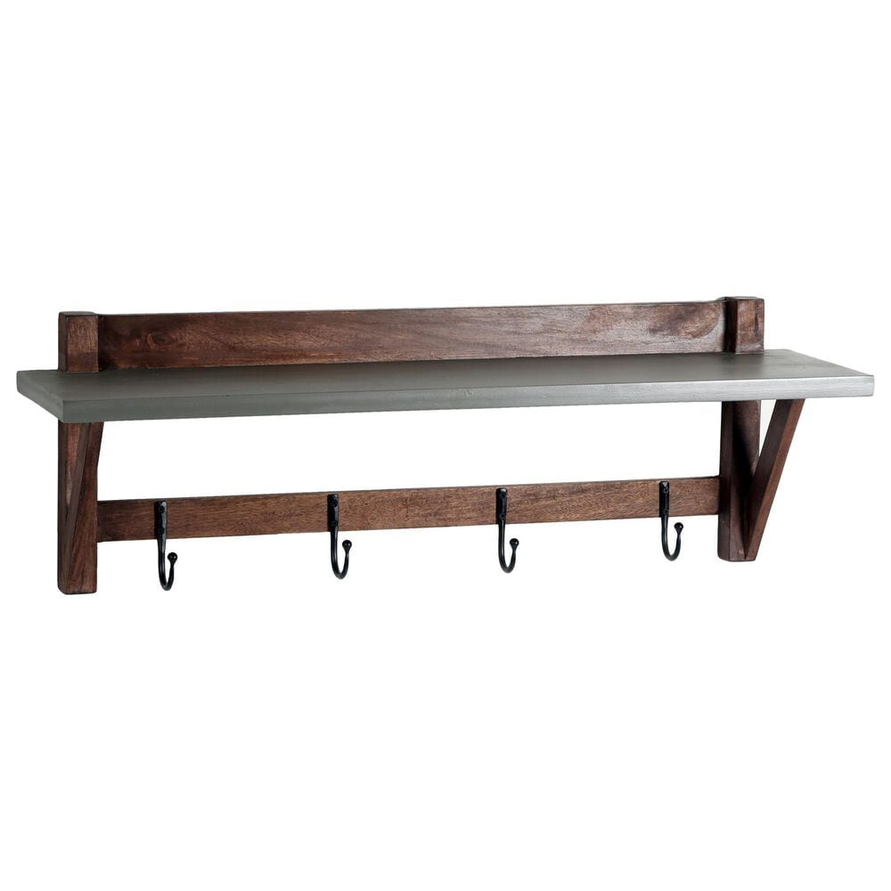 Timberlake Brookside 40" Entryway Coat Hook in Light Gray and Brown, , large