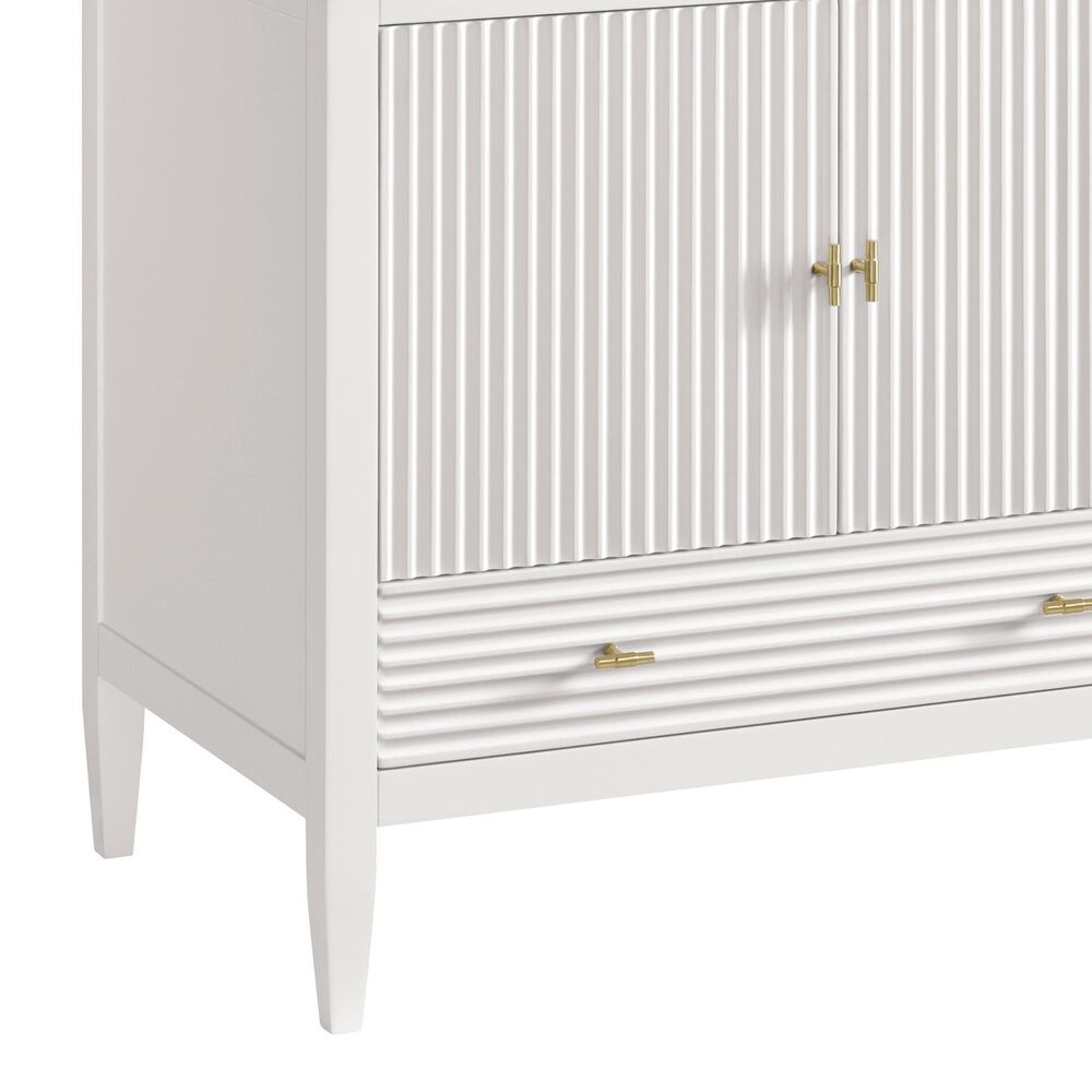 James Martin Vanities Myrrin 36&quot; Vanity in Bright White with 3 cm Victorian Silver Quartz Top, , large