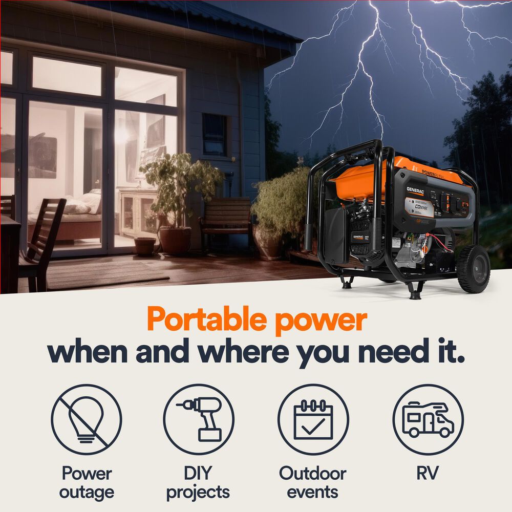 Generac 8000-Watt Portable Generator in Orange, , large
