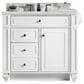 James Martin Vanities Bristol 36" Single Bathroom Vanity in Bright White with 3 cm Ethereal Noctis Quartz Top and Rectangular Sink, , large