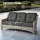 HOMLUX Outdoor Wicker Conversation Sofa in Black, , large