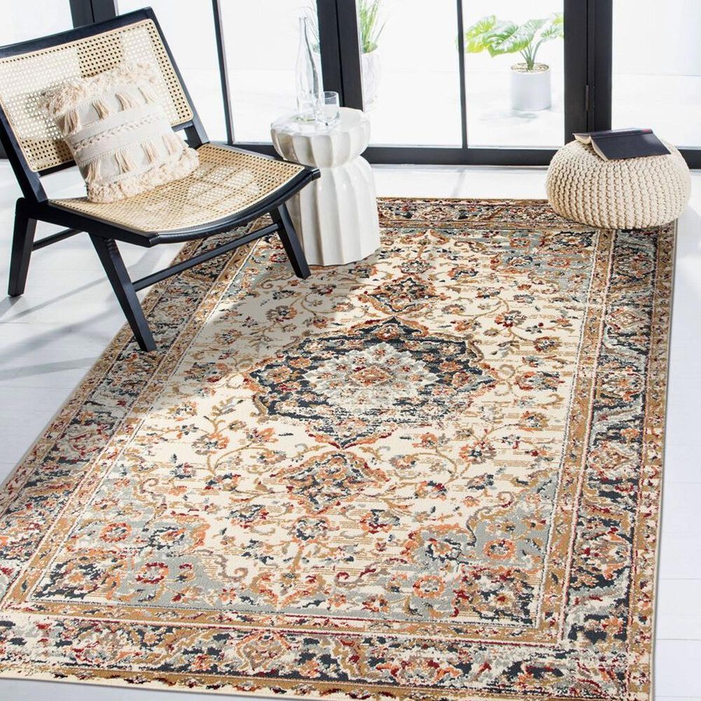 Amer Rugs Allure 8&#39;9&quot; x 11&#39;9&quot; Ivory and Navy Blue Area Rug, , large